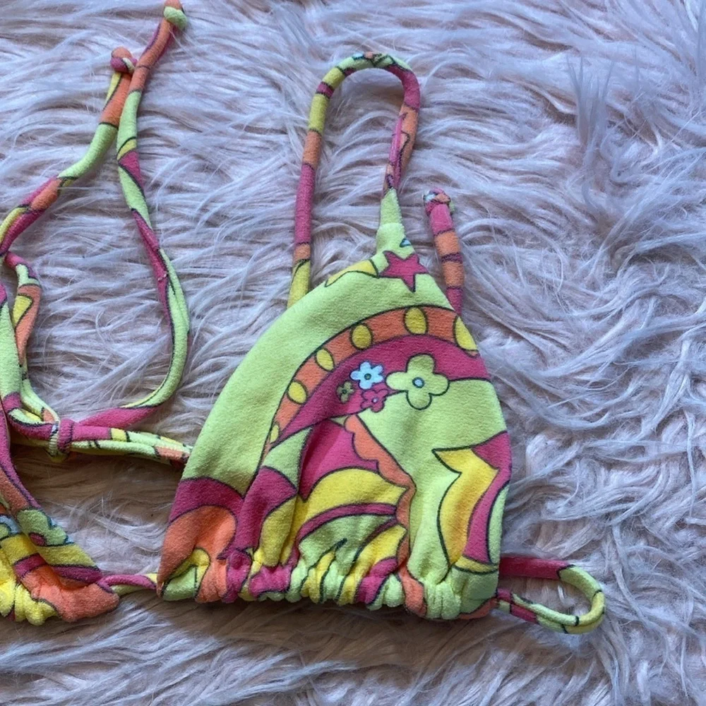 Frankie’s Bikini Tia Printed Top in Peace Terry sz M